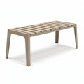 eenvoudige kunststof tafel voor buiten 120 x 60 x 45cm in beige kleur